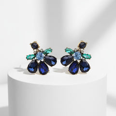 ATHENA COLLECTION - GLAM DIVA EARRINGS - CZER891 NAVY BLUE
