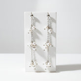 ATHENA COLLECTION - DAINTY PEARL EARRINGS - CZER897 SILVER