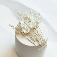 ATHENA COLLECTION - EXQUISITE BOUQUET HAIR PIN SET - (PIN 83) GOLD