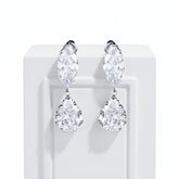 CUBIC ZIRCONIA COLLECTION - STARLET CHIC CLIP ON EARRINGS - CZER903 SILVER