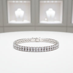 CUBIC ZIRCONIA COLLECTION - CRYSTAL ALLURE BRACELET - BR177 SILVER