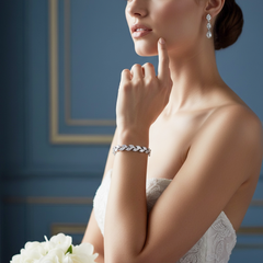 CUBIC ZIRCONIA COLLECTION - CRYSTAL ALLURE BRACELET - CZBR171 SILVER