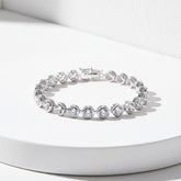 CUBIC ZIRCONIA COLLECTION - CRYSTAL SPARKLE BRACELET - BR172 SILVER