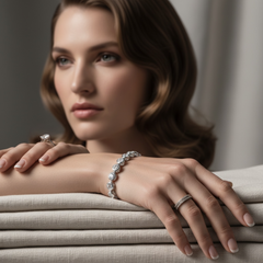 CUBIC ZIRCONIA COLLECTION - CRYSTAL SPARKLE BRACELET - BR172 SILVER