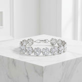 CUBIC ZIRCONIA COLLECTION - CRYSTAL SHIMMER BRACELET - CZBR173 SILVER