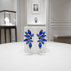 ATHENA COLLECTION - CRYSTAL ELEGANCE EARRINGS - CZER910 SAPPHIRE