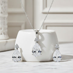 Cubic Zirconia Collection - Delicate Starlet Necklace Set - NK5