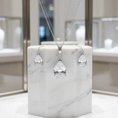 Cubic Zirconia Collection - Delicate Starlet Necklace Set - NK5