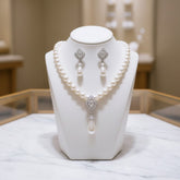 ATHENA COLLECTION - CHIC PEARL NECKLACE SET - CZNK270
