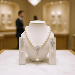 ATHENA COLLECTION - CHIC PEARL NECKLACE SET - CZNK270