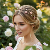ATHENA COLLECTION - FLORAL BRIDESMAID HEADBAND - AHB223 PINK