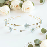 ATHENA COLLECTION - FLORAL BRIDESMAID HEADBAND - AHB223 AQUA