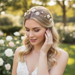 ATHENA COLLECTION - FLORAL BRIDESMAID HEADBAND - AHB223 IVORY