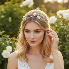 ATHENA COLLECTION - FLORAL BRIDESMAID HEADBAND - AHB223 IVORY
