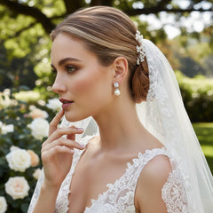 Cubic Zirconia - Forever Pearl Earrings - ER319