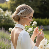 ATHENA COLLECTION - SIMPLY CHIC PEARL COMB - HC310 SILVER