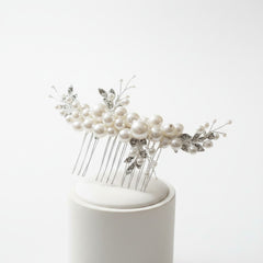 ATHENA COLLECTION - SIMPLY CHIC PEARL COMB - HC310 SILVER
