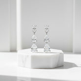 CUBIC ZIRCONIA COLLECTION - SIMULATED DIAMOND DROP EARRINGS -CZER914 SILVER