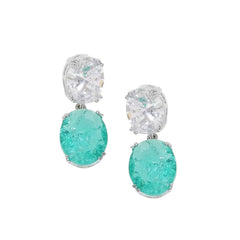 CUBIC ZIRCONIA COLLECTION - DAINTY CRYSTAL DROP EARRINGS -CZER916