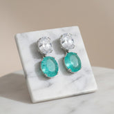 CUBIC ZIRCONIA COLLECTION - DAINTY CRYSTAL DROP EARRINGS -CZER916