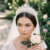 ATHENA COLLECTION - LUXE CRYSTAL TIARA - AHB229 SILVER