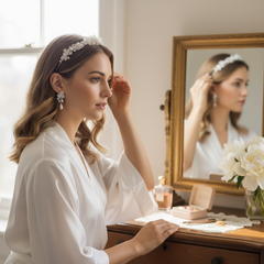 ATHENA COLLECTION - CHIC FLOWER HEADBAND SET - AHB234 SILVER