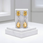 CUBIC ZIRCONIA COLLECTION - DAINTY SPARKLE EARRINGS - CZER919 YELLOW