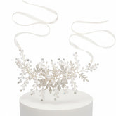 ATHENA COLLECTION - EXQUISITE PEARL HAIR VINE - HP198 SILVER