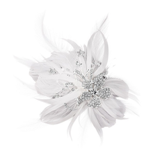 Seraphina Embellished Feather Headpiece HP22- White -