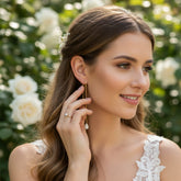 CUBIC ZIRCONIA COLLECTION - DIAMOND DROP EARRINGS - CZER920 18K GOLD PLATED