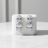 CUBIC ZIRCONIA COLLECTION - DAINTY GEM EARRINGS - CZER924 SILVER