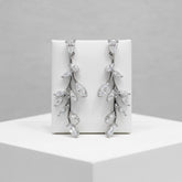 CUBIC ZIRCONIA COLLECTION - DAINTY VINE EARRINGS - CZER926 SILVER