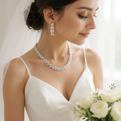 CUBIC ZIRCONIA COLLECTION - GLAM STARLET NECKLACE SET - CZNK280