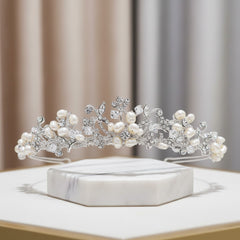 SERENA - Freshwater Pearl Tiara 4 Silver - SASSB