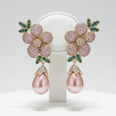 CUBIC ZIRCONIA COLLECTION - GLAM STARLET EARRINGS - CZER932 PINK