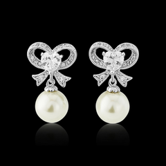 Cubic Zirconia Collection - Eternal Pearl Earrings - CZ335