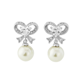 Cubic Zirconia Collection - Eternal Pearl Earrings - CZ335