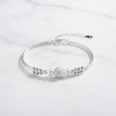 CUBIC ZIRCONIA COLLECTION - CHIC STERLING SILVER BRACELET - BR178 SILVER