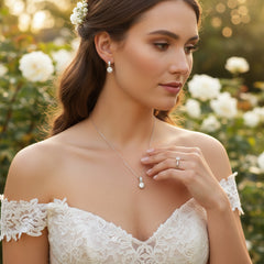 Cubic Zirconia Collection - Classic crystal Necklace Set - CZNK18