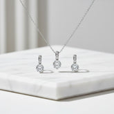 Cubic Zirconia Collection - Classic crystal Necklace Set - CZNK18