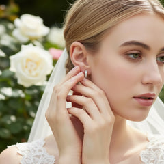 CUBIC ZIRCONIA COLLECTION - EXQUISITE SILVER HOOP EARRINGS - CZER934 925 STERLING SILVER