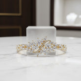 Cubic Zirconia Collection - Statement Bracelet - Gold - CZBRA7