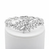 Cubic Zirconia Collection - Statement Bracelet - Silver - CZBRA7