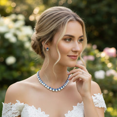 CUBIC ZIRCONIA COLLECTION - STATEMENT NECKLACE SET - CZNK286