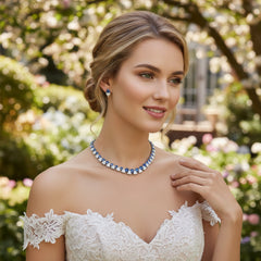 CUBIC ZIRCONIA COLLECTION - STATEMENT NECKLACE SET - CZNK286