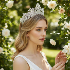 CUBIC ZIRCONIA COLLECTION - CRYSTAL EXTRAVAGANCE TIARA -AHB236A