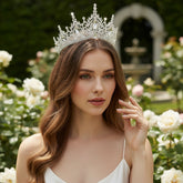 ATHENA COLLECTION - CELESTE SPARKLE TIARA - AHB240 SILVER