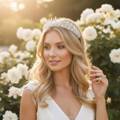 CUBIC ZIRCONIA COLLECTION - CRYSTAL COUTURE TIARA - AHB242