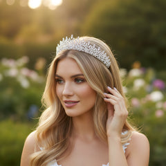 CUBIC ZIRCONIA COLLECTION - CRYSTAL COUTURE TIARA - AHB242