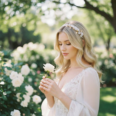 ATHENA COLLECTION - DAINTY PEARL HEADBAND - AHB243 GOLD